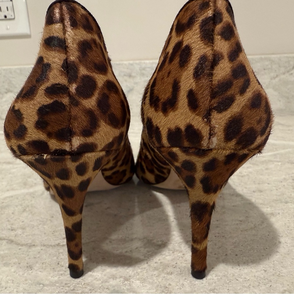 Ann Taylor Leopard Print Calfskin Heels - Picture 4 of 6